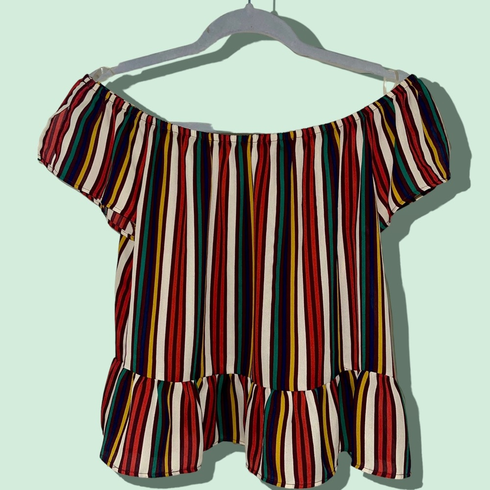 Off The Shoulder Multicolored Top